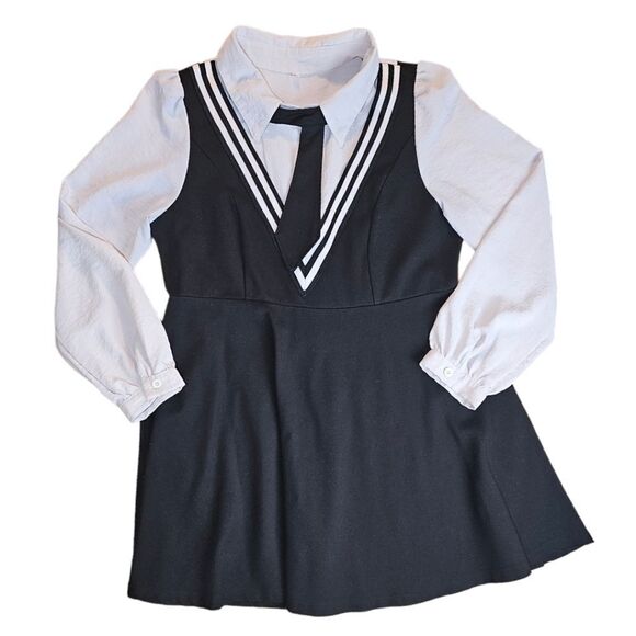 Academia Black Onepiece Cute Uniform Dress - Picture 1 of 5